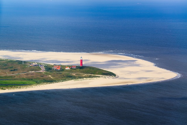 De vuurtoren van Texel van Bovenaf